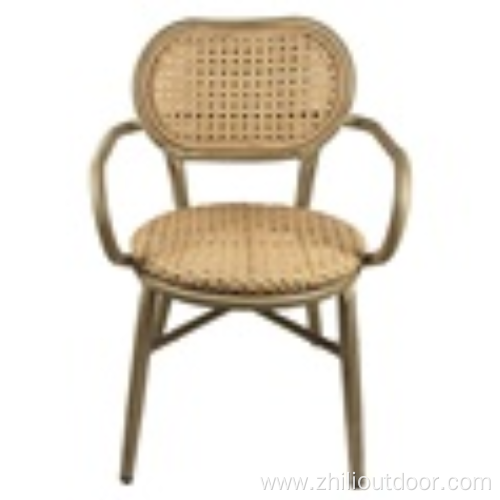 Modern Parisian Bistro Restaurant Wicker Chair Rattan